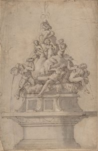Nehir Tanrıları ve Perileri Olan Bir Çeşme Tasarımı, 1511-74. by Giorgio Vasari