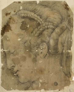 Profilde Sola Kadın Başı by Giorgio Vasari
