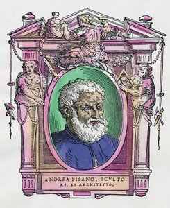 Andrea Pisano (1290-1349) İtalyan heykeltıraş ve mimar portresi. Giorgio Vasari