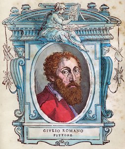 Jules Romain'in Portresi (Giulio di Pietro di Filippo, Gianuzzi, Giulio Pippi, ardından Giulio Romano olarak anılır) (1499-1546) Giorgio Vasari tarafından yazılan “Yaşamlar”dan Xylography 1568 by Giorgio Vasari