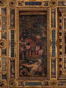 Floransalılar ve Pisalılar arasındaki deniz savaşı by Giorgio Vasari