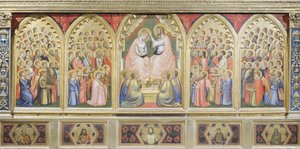 İtalya, Floransa, Kutsal Haç Bazilikası, Bandini Baroncelli Şapeli, Bakire Coronation by Giotto (c.1266 1337)