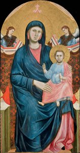 Madonna ve Çocuk, Giotto di Bondone (1266-1377) tarafından İki Melekle Taht Edildi. Panelde tempera, c. 1288, Floransa
