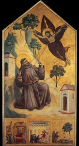 St. Francis Stigmata - Ahşap üzerine Tempera, c.1295-1300 by Giotto (c.1266 1337)