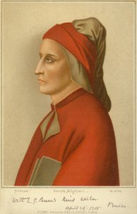 Dante Alighieri (c1265-1321), İtalyan şair (chromolitho) by Giotto di Bondone