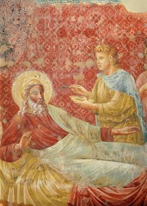 Isaac Esav'ı reddediyor, Isaac ve Esau'nun detayı, c.1288 (350996 detayı) by Giotto di Bondone