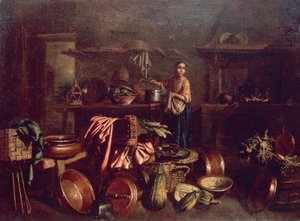 İç mutfak, Gian Domenico Valentino (1630-1708) tarafından by Giovan Domenico Valentino
