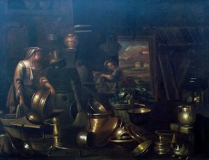 İç mutfak, Gian Domenico Valentino (1630-1708) tarafından by Giovan Domenico Valentino