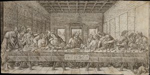 Bir Spaniel ile Son Akşam Yemeği, ca. 1500.
