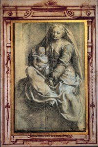 Bakire ve Çocuk Lavis, Giovanni Antonio Dosi (1533-1610) 16. yüzyıl Güneşi. 0,43x0,28 m Paris, Louvre Müzesi by Giovanantonio Dosio
