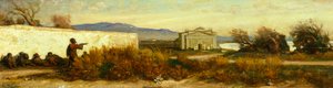 Nino Costa (1826-1903) olarak bilinen Giovanni tarafından bir tapınağın yakınında Türkler. by Giovanni Costa