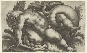 Yunus üzerinde uyku putto Putti deniz canlıları (dizi başlığı)