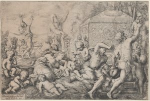 Altar, Faun ve Silenus ile Bacchanal