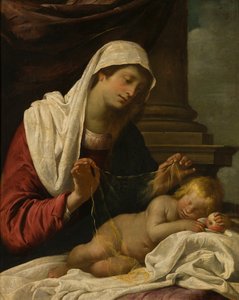 Uyuyan Çocuklu Madonna, 1618-69 dolayları (tuval üzerine yağlı boya) by Giovanni Andrea di (attr. to) Ferrari