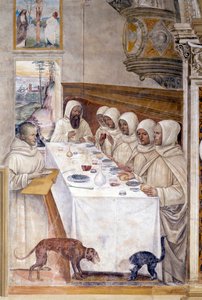Benedict bol bol un alır ve keşişleri besler by Giovanni Antonio Bazzi Sodoma