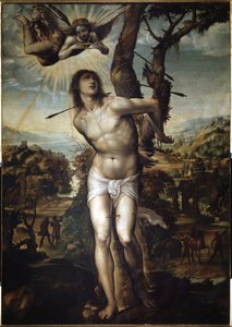 San Sebastian Tablo Giovanni Antonio Bazzi dit Sodoma (1477-1549) tarafından 1525 Floransa, Palazzo Pitti