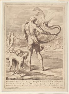 çıplak adam bir deniz kabuğu üfleme by Giovanni Antonio Faldoni after Parmigianino