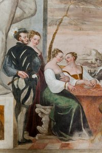Kart Oyunu, Ana Salon, c.1570 (fresk)