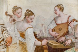 Saray hanımları, Konser detayı, Ana Salon, c.1570 (fresk)
