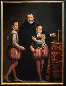 Giuseppe Gualdo'nun çocukları Paolo ve Emilio ile portresi