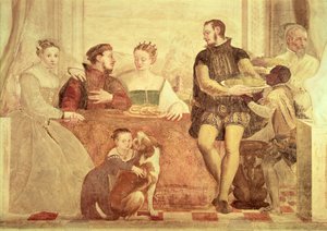Ziyafet, tablodaki rakamların detayı by Giovanni Antonio Fasolo