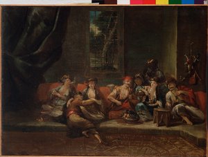 Harem, Türk sahnesi - tuval üzerine yağlıboya