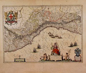 Giovanni Antonio Magini tarafından hazırlanan Ligurya Bölgesi Haritası by Giovanni Antonio Magini
