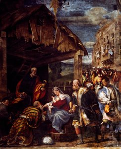 Magi'nin hayranlığı, yakl. 1530, Pordenone (1483-1484 - 1539), fresk, Magi Şapeli, Santa Maria di Campagna Kilisesi, Piacenza, Emilia-Romagna. detay. İtalya