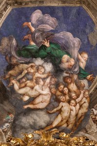 Melekler Arasında Yaratıcı Olarak Tanrı, c.1529 (fresk) by Giovanni Antonio Pordenone