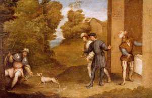 Köpek tarafından beslenen St. Roch, St. Gotthard Altarpiece bölmesi