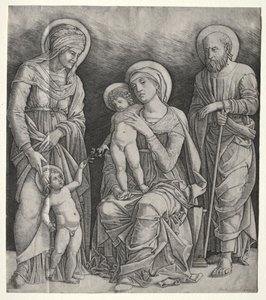 Aziz Elizabeth ve Bebek Vaftizci Yahya ile Kutsal Aile, c. 1500.