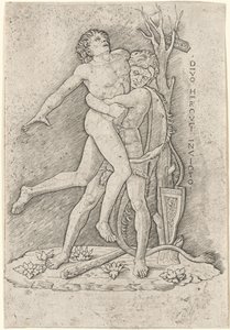Herkül ve Anteus by Giovanni Antonio da Brescia, after Andrea Mantegna