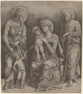 Aziz Elizabeth ve Bebek Aziz John ile Kutsal Aile by Giovanni Antonio da Brescia, after Andrea Mantegna