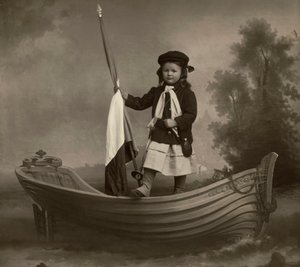 Portrait of Lidia Mastracchio with flag by Phillipe de Marlier