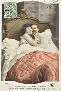 Kartpostal: Honni be qui mal düşünce y / Pazar haftalık dinlenme - tarih 1907 by Phillipe de Marlier