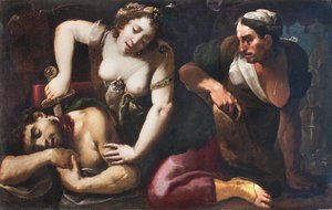 Judith, Holofernes'in kafasını kesiyor by Giovanni Battista (1567 1633) Crespi