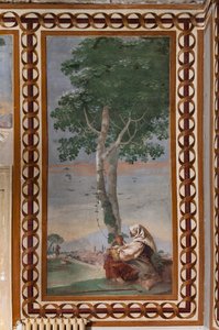 Konuk Lojmanları, Kırsal Manzara Odası: "Oturan bir köylü ile manzara" by Giovanni Battista Tiepolo