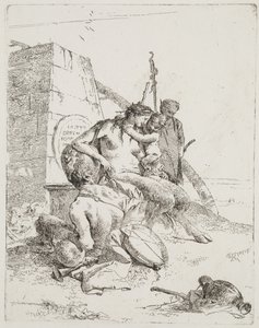 Dikilitaşlı Satyr Ailesi, Venedik, c.1765 (gravür) by Giovanni Battista Tiepolo