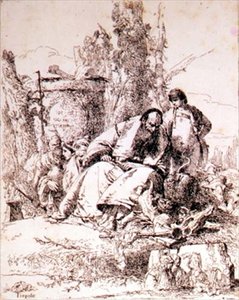 Kafataslarını İnceleyen Büyücü (gravür) by Giovanni Battista Tiepolo