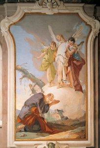 İbrahim ve melekler, Giovanni Battista Tiepolo (1696-1770), fresk, Ataerkil Saray, Misafir Salonu, Udine by Giovanni Battista Tiepolo