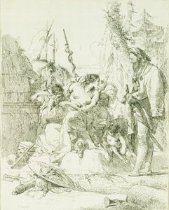Capriccio Giambattista Tiepolo (1696-1770), gravür by Giovanni Battista Tiepolo