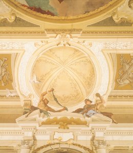 Giambattista Tiepolo (1696-1770) tarafından balo salonunun tavanındaki fresklerin detayı, Villa Pisani, Stra, Venedik by Giovanni Battista Tiepolo