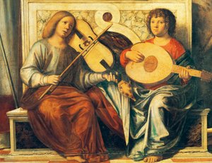 Müzik aletleri çalan melekler by Giovanni Battista Cima da Conegliano