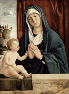 Madonna ve Çocuk, 15. yüzyılın sonlarından 16. yüzyılın başlarına kadar (ahşap panel üzerine yağlı boya) by Giovanni Battista Cima da Conegliano