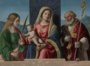 Aziz Catherine ve Nicholas ile Bakire ve Çocuk, 1510-17 by Giovanni Battista Cima da Conegliano