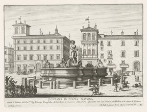 Fontana del Moro ve Piazza Navona te Roma Piazza Navona