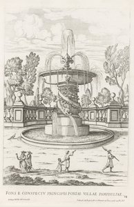 Fontein dolfijnen ile de tunen van Villa Doria Pamphilj te Roma