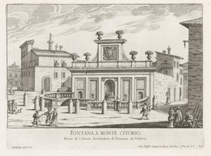 Fontein op Piazza Montecitorio te Roma Fontana a Monte Citorio (nesne üzerindeki başlık) Fontane di Roma (dizi adı) Fonteinen van Rome (dizi adı) by Giovanni Battista Falda