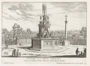 Fontein op Piazza San Pietro, Montorio op de Janiculumberg te Roma Gianicolo Dağı