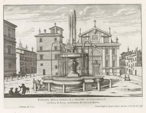 Fontein op Piazza Scossacavalli te Roma Piazza di S. Giacomo Scossacavallo